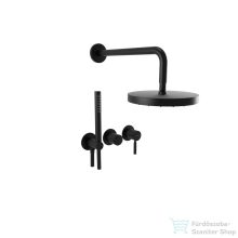   Bugnatese Kobuk falsík alatti komplett zuhanyrendszer 22,5 cm-es esőztetővel,belső egységgel,zuhanyszettel,matt fekete 2201HNE