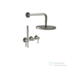   Bugnatese Kobuk falsík alatti komplett zuhanyrendszer 22,5 cm-es esőztetővel,belső egységgel,zuhanyszettel,szálcsiszolt nikkel 2201HNS