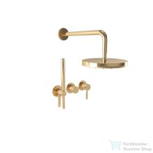   Bugnatese Kobuk falsík alatti komplett zuhanyrendszer 22,5 cm-es esőztetővel,belső egységgel,zuhanyszettel,sárgaréz 2201HON