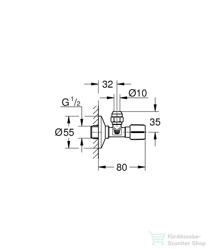 Grohe sarokszelep 1/2",Cool Sunrise 22037GL0