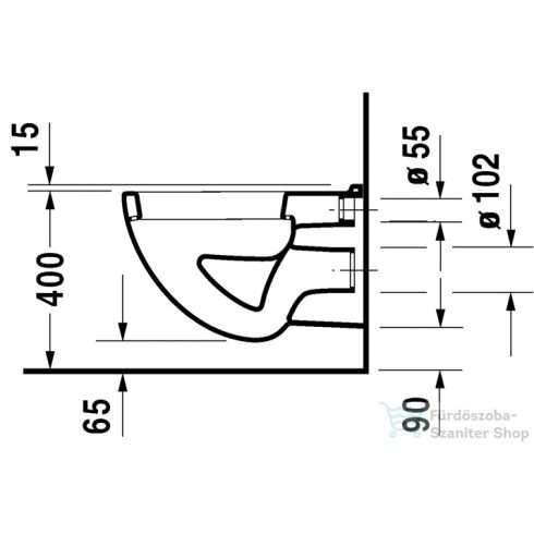 Duravit D-Code síköblítésű fali WC 22100900002 ( 221009 )