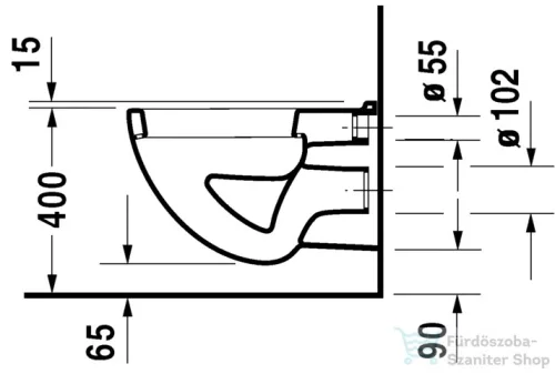 Duravit D-Code síköblítésű fali WC 22100900002 ( 221009 )