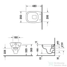 Duravit D-Code compact mélyöblítésű fali WC, 48 cm 22110900002 ( 221109 )