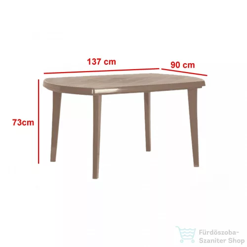 Curver Elise műanyag kerti asztal cappuccino 221288