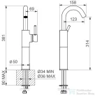 Bugnatese KOBUK magasított mosdó csaptelep leeresztő nélkül,króm 2221SCR