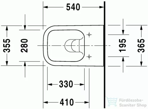 Duravit Happy D.2 öblítőperem nélküli Rimless fali wc 2222090000 ( 222209 )