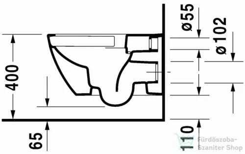 Duravit Happy D.2 öblítőperem nélküli Rimless fali wc 2222090000 ( 222209 )