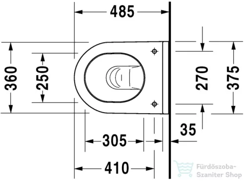 Duravit Starck 3 Compact fali wc Durafix rögzítéssel HygieneGlaze felülettel 2227092000 ( 222709 )