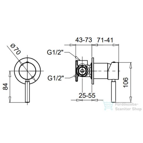 Bugnatese KOBUK Fal alatti zuhanycsaptelep komplett bronz színben 2230BR