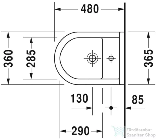 Duravit Starck 3 Compact fali bidé WonderGliss felülettel 22311500001 ( 223115 )