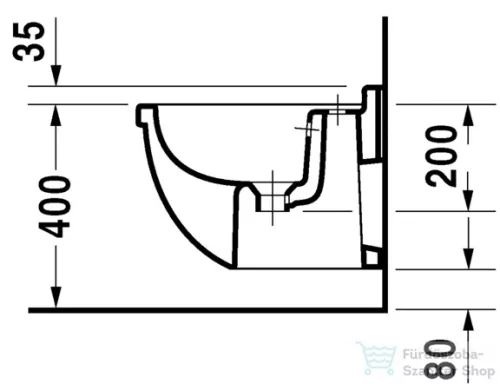 Duravit Starck 3 Compact fali bidé WonderGliss felülettel 22311500001 ( 223115 )