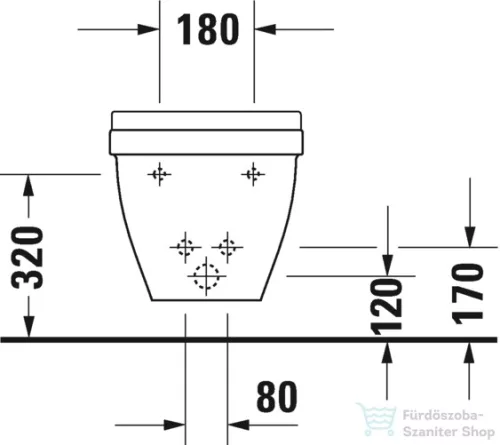 Duravit Starck 3 Compact fali bidé WonderGliss felülettel 22311500001 ( 223115 )