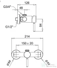 Bugnatese KOBUK zuhany csaptelep test 3/4 csatlakozással,matt bronz 2236BO