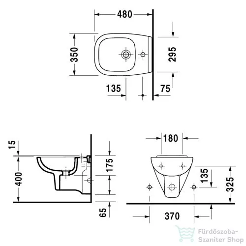 Duravit D-Code compact fali bidé, 48 cm 22371500002 ( 223715 )