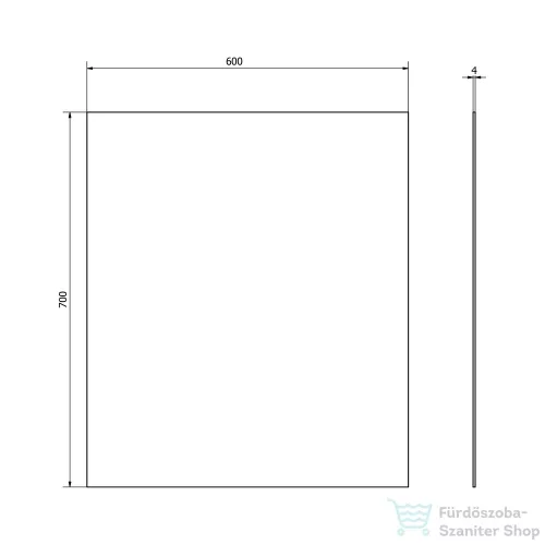 AQUALINE csiszolt tükör akasztó nélkül, 60x70cm (22469)