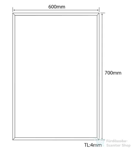 AQUALINE csiszolt tükör akasztó nélkül, 60x70cm (22471)