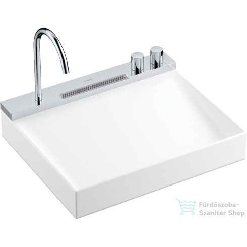 Hansgrohe AVALEGRA AquaUnit 58x47,5 cm-es mosdórendszer zuhanyvízsugárral, matt fehér/fényes króm 22472000