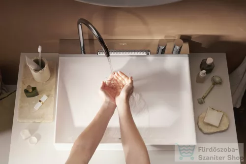 Hansgrohe AVALEGRA AquaUnit 58x47,5 cm-es mosdórendszer zuhanyvízsugárral, matt fehér/fényes króm 22472000