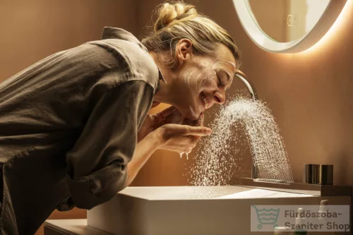 Hansgrohe AVALEGRA AquaUnit 58x47,5 cm-es mosdórendszer zuhanyvízsugárral, matt fehér/fényes króm 22472000