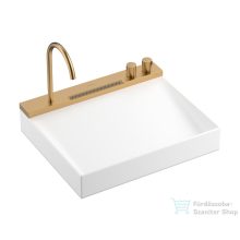   Hansgrohe AVALEGRA AquaUnit 58x47,5 cm-es mosdórendszer zuhanyvízsugárral, matt fehér/szálcsiszolt bronz 22472140