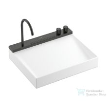   Hansgrohe AVALEGRA AquaUnit 58x47,5 cm-es mosdórendszer zuhanyvízsugárral, matt fehér/szálcsiszolt fekete króm 22472340