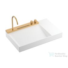   Hansgrohe AVALEGRA AquaUnit 78x47,5 cm-es mosdórendszer zuhanyvízsugárral, matt fehér/szálcsiszolt bronz 22473140