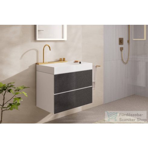Hansgrohe AVALEGRA AquaUnit 78x47,5 cm-es mosdórendszer zuhanyvízsugárral, matt fehér/szálcsiszolt bronz 22473140