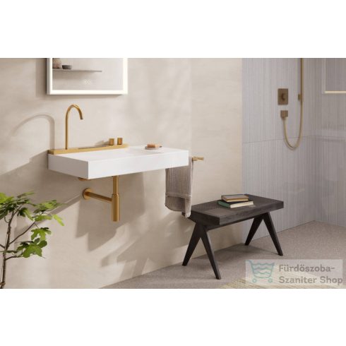 Hansgrohe AVALEGRA AquaUnit 78x47,5 cm-es mosdórendszer zuhanyvízsugárral, matt fehér/szálcsiszolt bronz 22473140