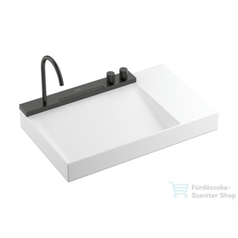 Hansgrohe AVALEGRA AquaUnit 78x47,5 cm-es mosdórendszer zuhanyvízsugárral, matt fehér/szálcsiszolt fekete króm 22473340