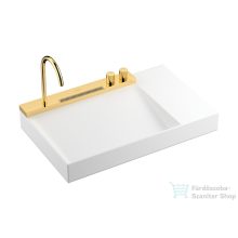   Hansgrohe AVALEGRA AquaUnit 78x47,5 cm-es mosdórendszer zuhanyvízsugárral, matt fehér/polírozott arany hatású 22473990