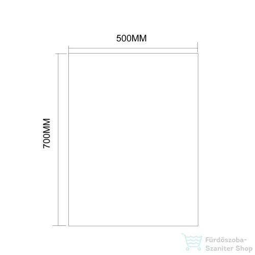 AQUALINE csiszolt tükör akasztó nélkül, 50x70cm (22492)