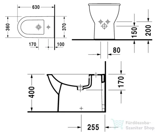 Duravit Darling New álló bidet 2251100000 ( 225110 )