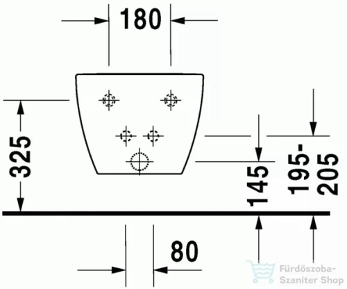 Duravit Happy D.2 fali bidé 2258150000 ( 225815 )