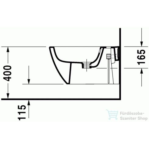 Duravit HAPPY D.2 fali bidé Wondergliss bevonattal,antracit 22581513001
