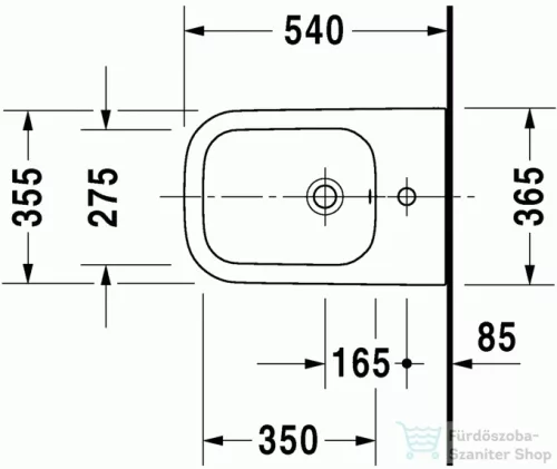 Duravit HAPPY D.2 fali bidé,antracit 2258151300