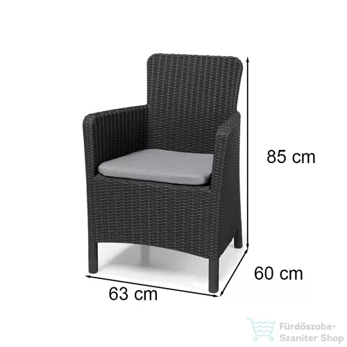 Curver Trenton műrattan kerti fotel grafit 226453