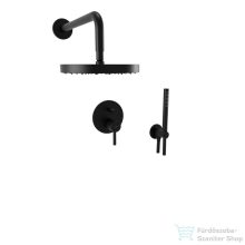   Bugnatese Kobuk falsík alatti komplett zuhanyrendszer 22,5 cm-es esőztetővel,belső egységgel,zuhanyszettel,matt fekete 2274NE