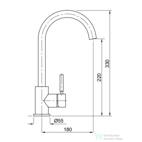 Bugnatese Kobuk mosogató csaptelep matt fekete színben 2282NE