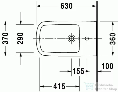 Duravit Durastyle álló bidé, 63x37 cm 2283100000 ( 228310 )