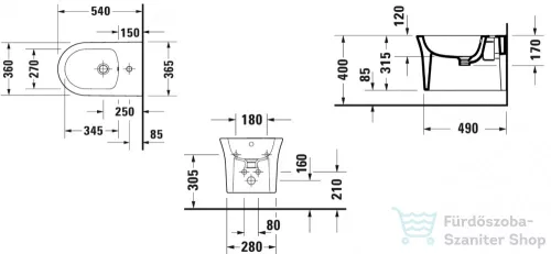 Duravit WHITE TULIP fali bidé Wondergliss bevonattal,22931500001