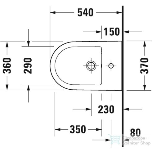 Duravit D-NEO fali bidé Durafix rögzítéssel 2294150000