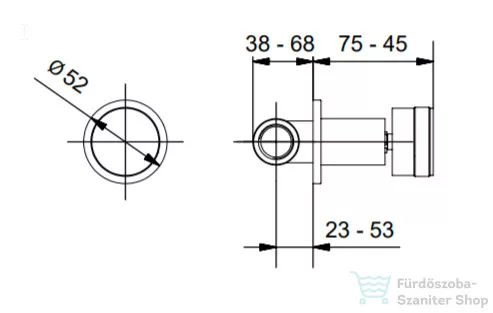 Bugnatese csempeszelep 1/2" csatlakozással,arany 2294DO