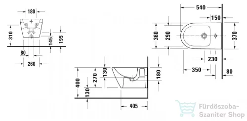 Duravit D-NEO fali bidé Wondergliss bevonattal 22951500001