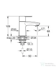 Grohe EUROSTYLE Cosmopolitan mosdó csaptelep HIDEGVIZES, XS-Size, leeresztő nélkül, króm 23039002