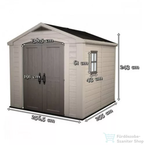 Curver Factor 8x8 kerti ház, beige-taupe színben 230453