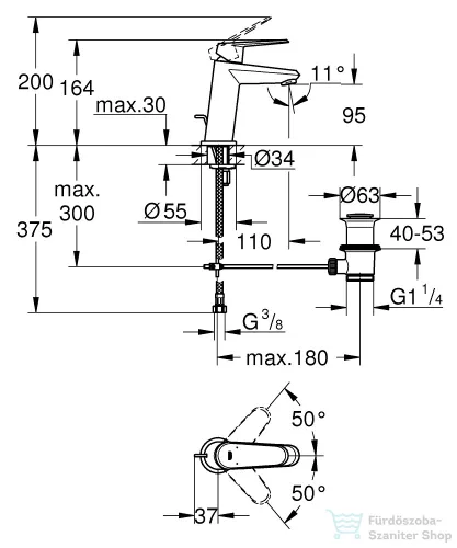 Grohe EURODISC Cosmopolitan mosdó csaptelep, automata leeresztővel, króm 23049002