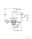 Grohe EURODISC COSMOPOLITAN XS állószelep leeresztő nélkül,Króm 23051002