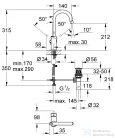 Grohe Bauclassic magasított mosdó csaptelep automata leeresztővel,króm 23095000
