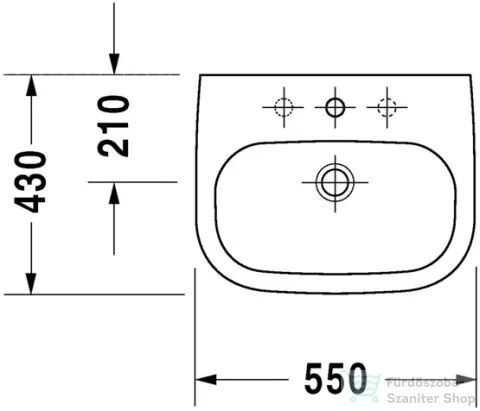 Duravit D-Code 55x43 cm-es mosdó 23105500002 ( 231055 )