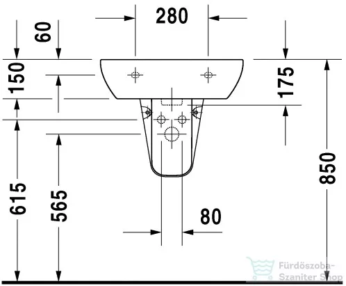 Duravit D-Code 55x43 cm-es mosdó 23105500002 ( 231055 )